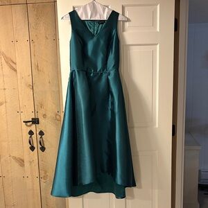 Tahari High Low Teal Dress